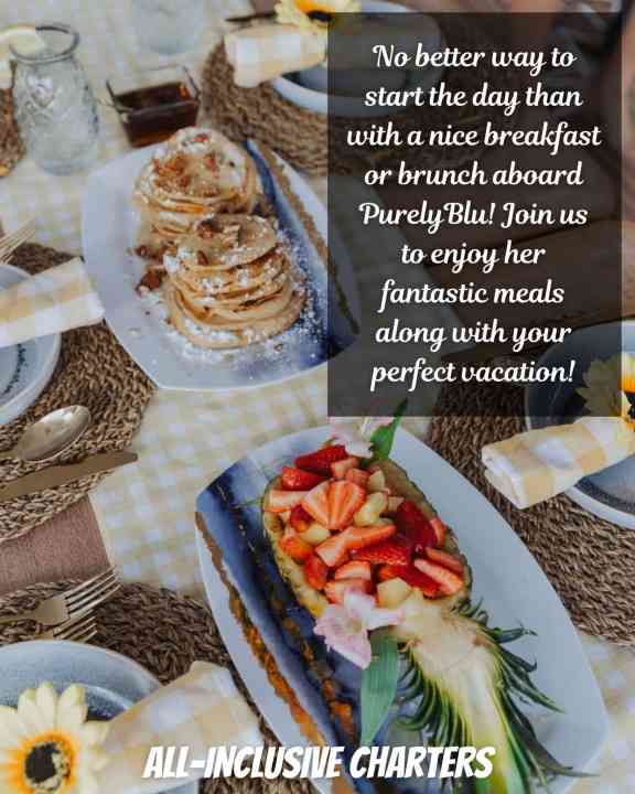 Brunch onboard Purely Blu