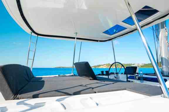 Charter Catamaran 'Infinity' flybridge with sunbeds