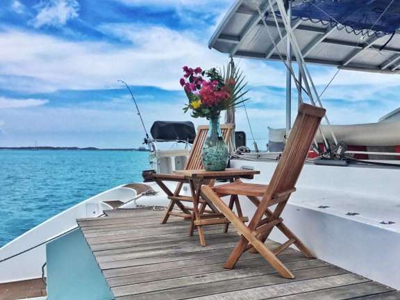 Aft platform - coffee, cocktails, fishing!