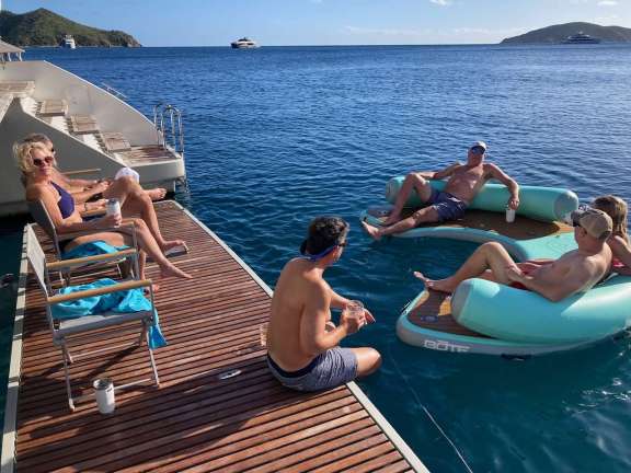 Lounging off the stern