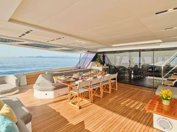 Aft deck dining area
