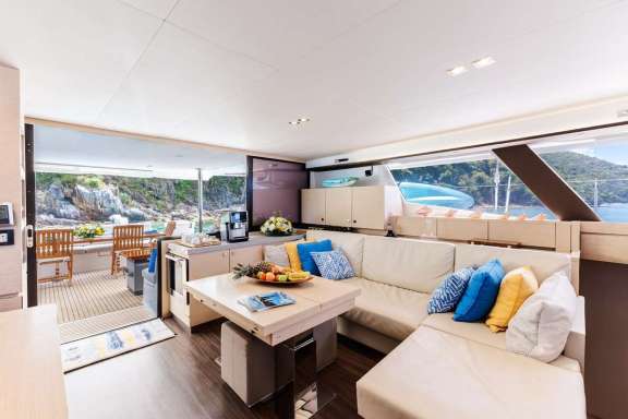 Salon looking aft & galley