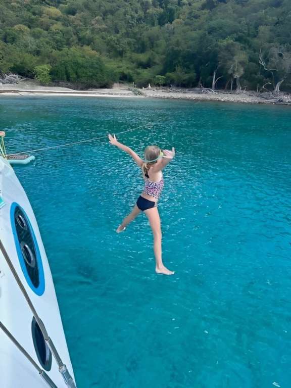 Such fun jumping off the yacht!