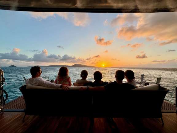 Sunset on the rear terrace