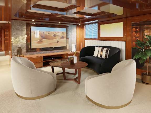 Seating area portside of Master Cabin