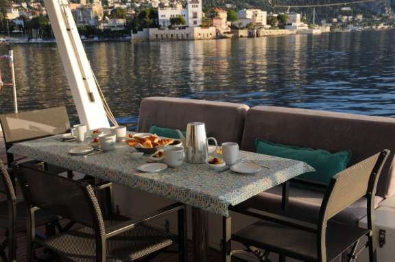 The cockpit dining area